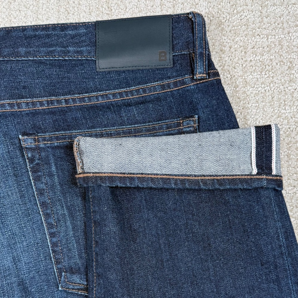 Bonobos Mens 38x34 Dark Indigo Selvedge Athletic Fit Denim Blue Jeans